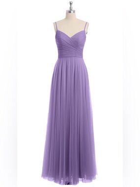 Babaroni Lilac Spaghetti Strap Long Tulle Dress with Sweetheart Tahiti, Size 6